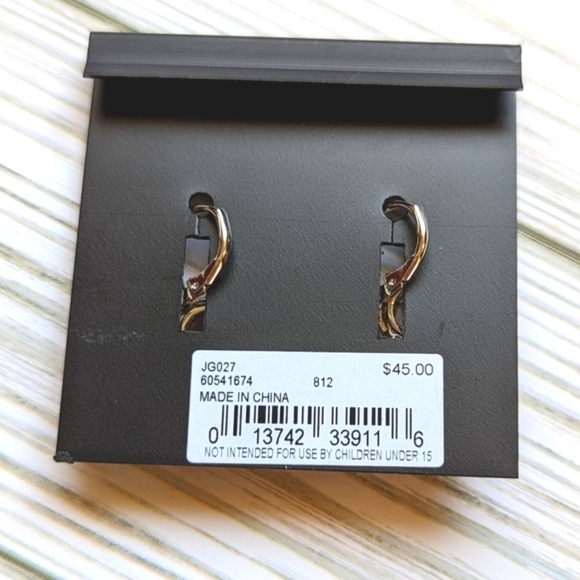 Givenchy Oval Silver Tone Cubic Zirconia Drop Jacket Earrings NWT - Picture 2 of 4